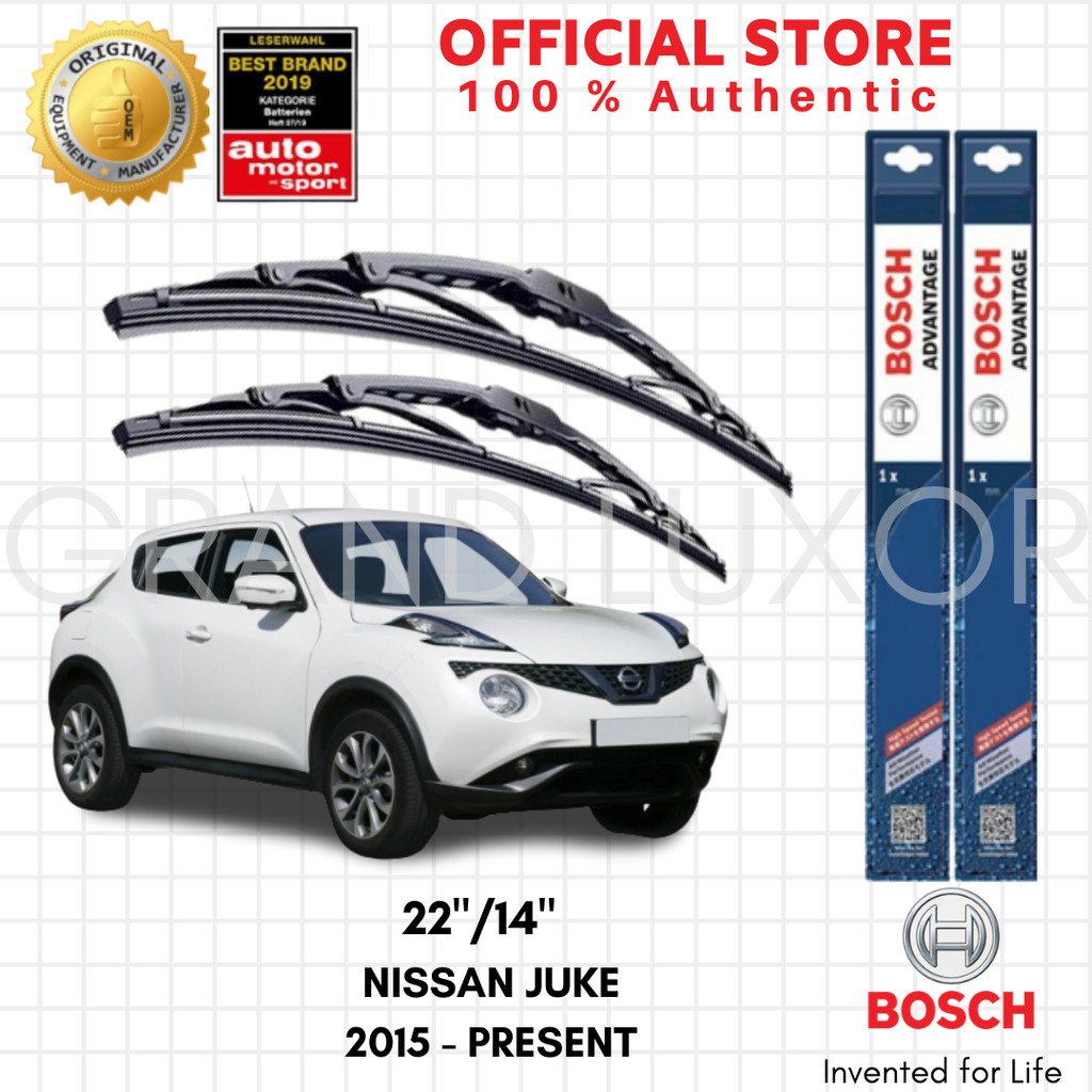 Bosch Advantage Wiper Blade Set for Nissan Juke 2015 Present (22 / 14