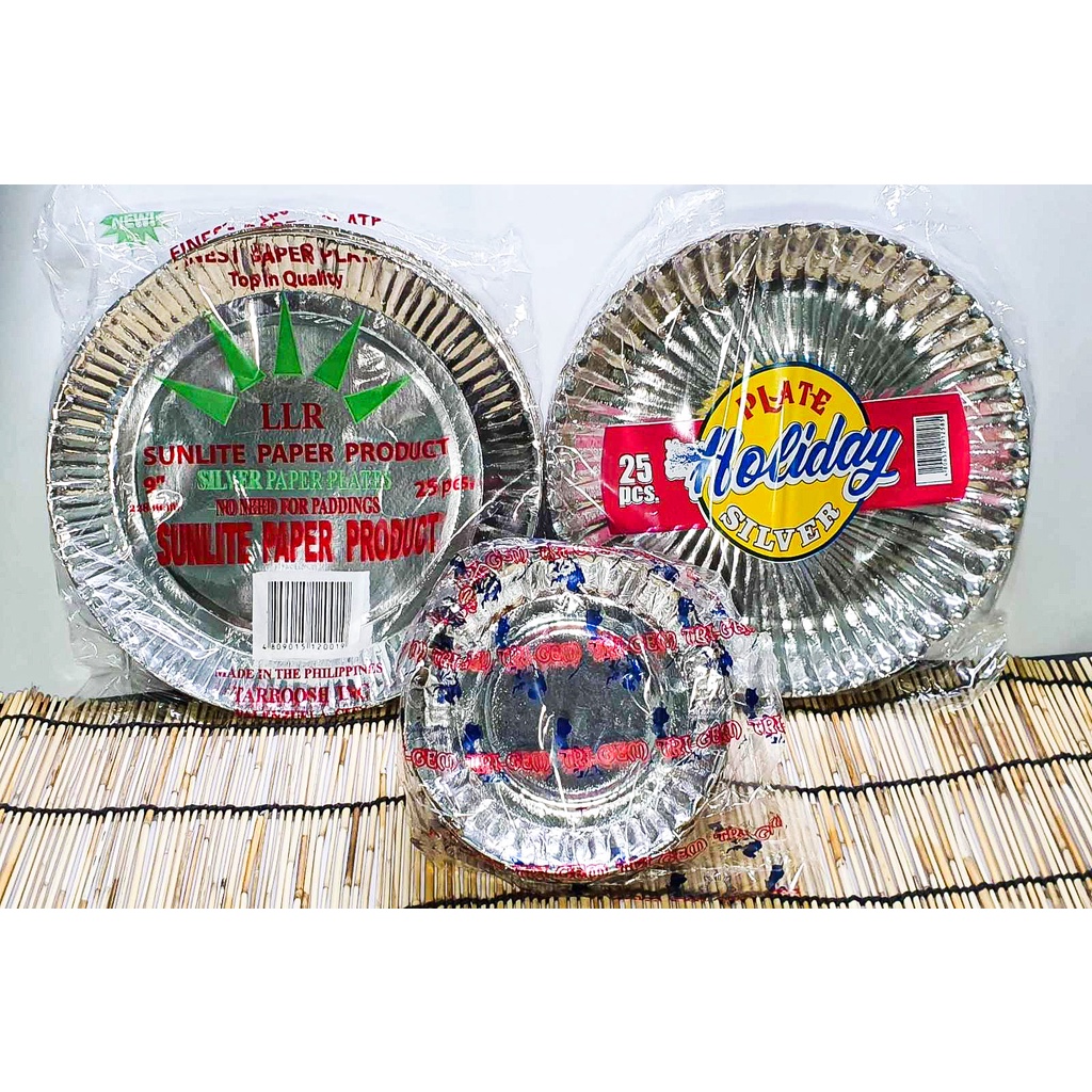 Paper plates Silver Laminated 9 Inches 25pcs Shopee Philippines