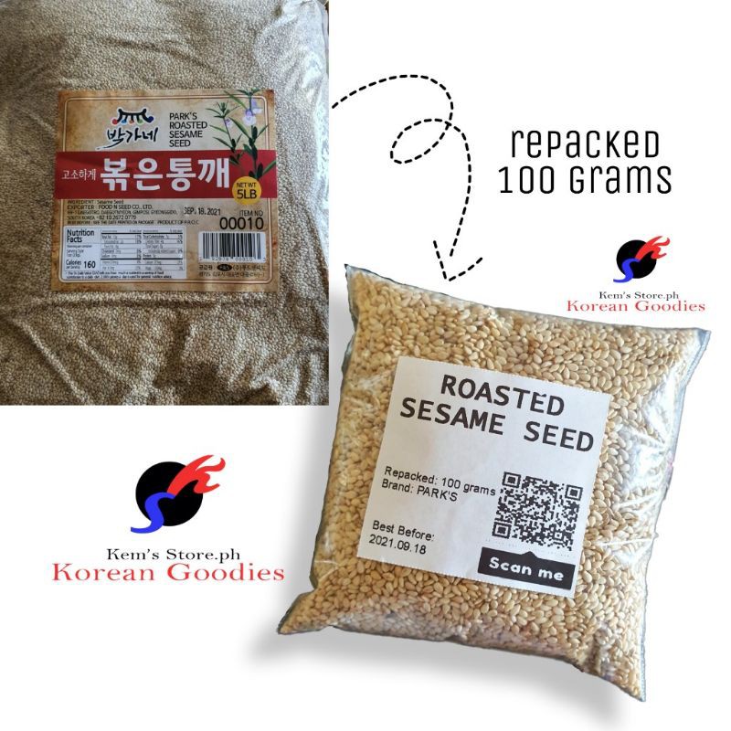 ROASTED Sesame Seed (Repacked 100 grams) for you Kimchi Shopee