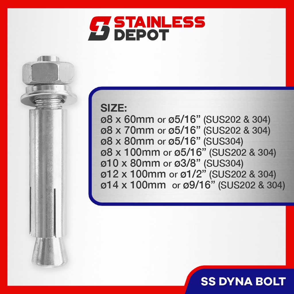 （hot）1PC Stainless Dyna Bolt Expansion Bolt Dynabolt Sleeve Anchor Bolt Stainless Steel SUS304