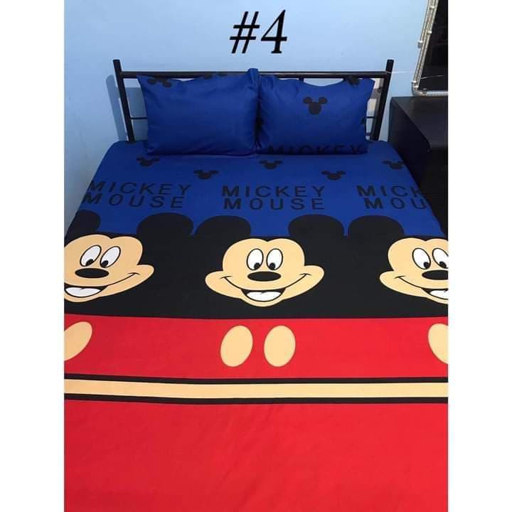 Single Size MICKEY BR FACE Canadian Cotton Bedsheet 3in1 Shopee