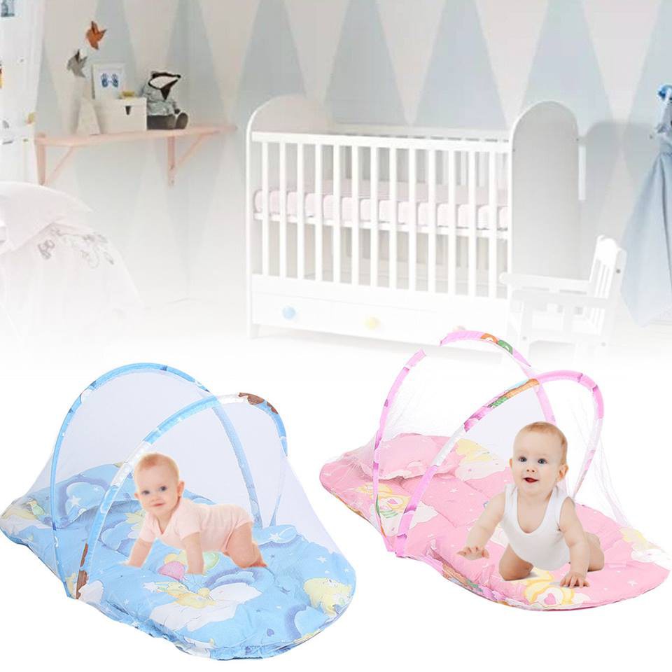 Baby mosquito net with mat pillow new born baby bed nets portable