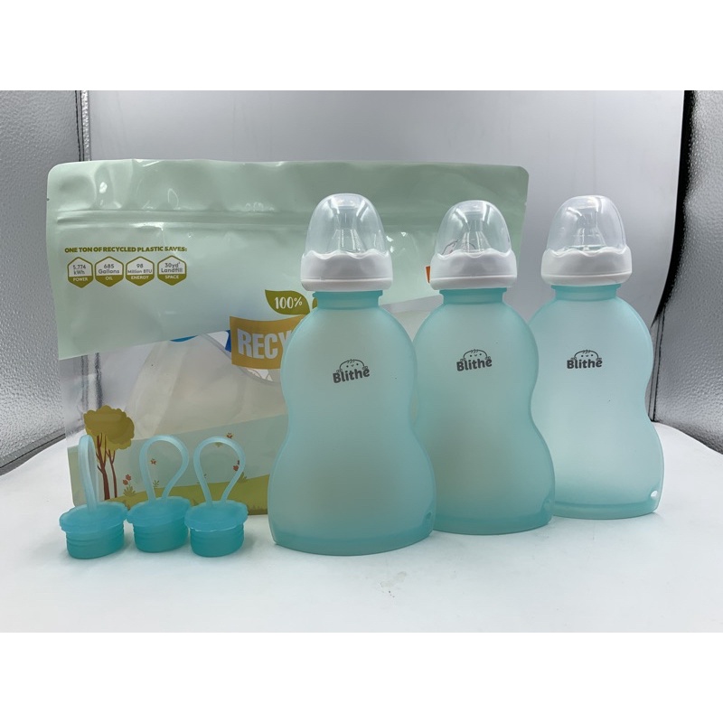 blithe anticolic silicone baby bottle w/ breastlike nipple bottles