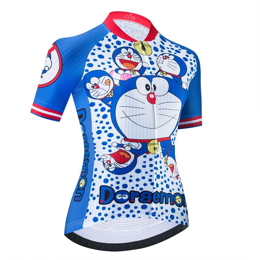 Women Cycling Jersey Doraemon Bicycle Clothes Female Racing MTB