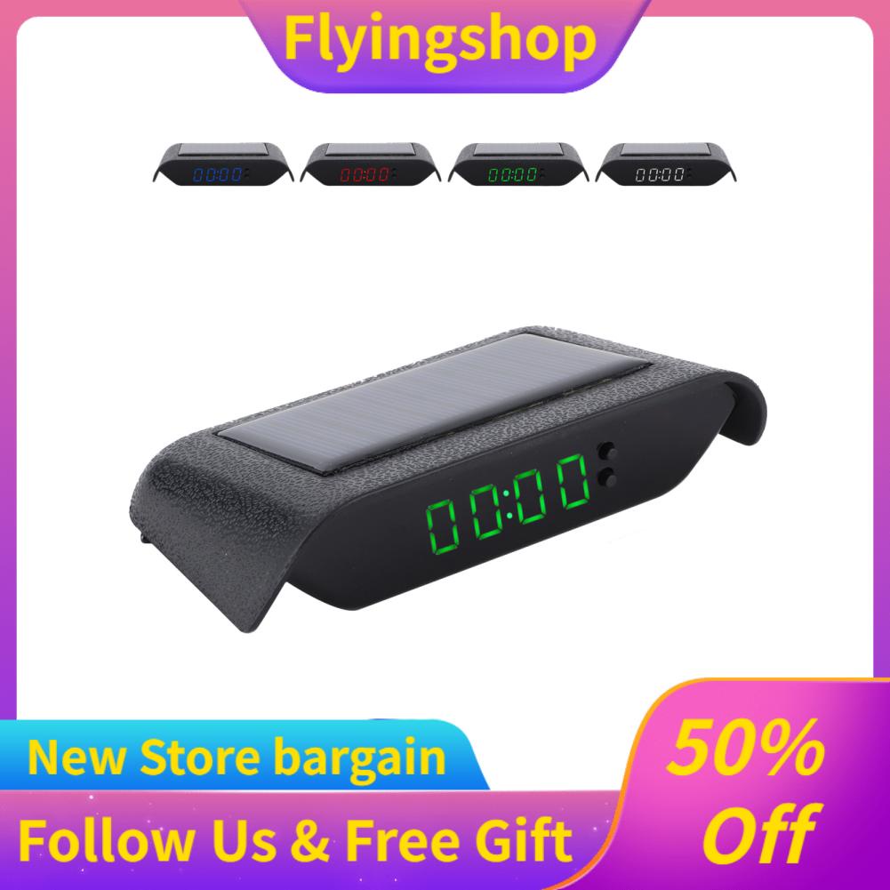 Flyin Car Digital Clock Auto Truck Solar Powered Time Date Temperature