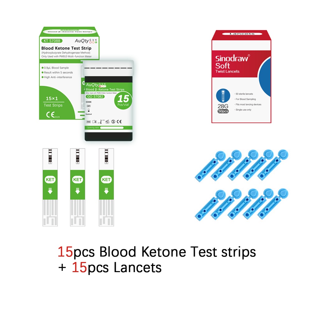 Blood Ketone Meter with Ketone Test Strip Lancets Ketone Monitor