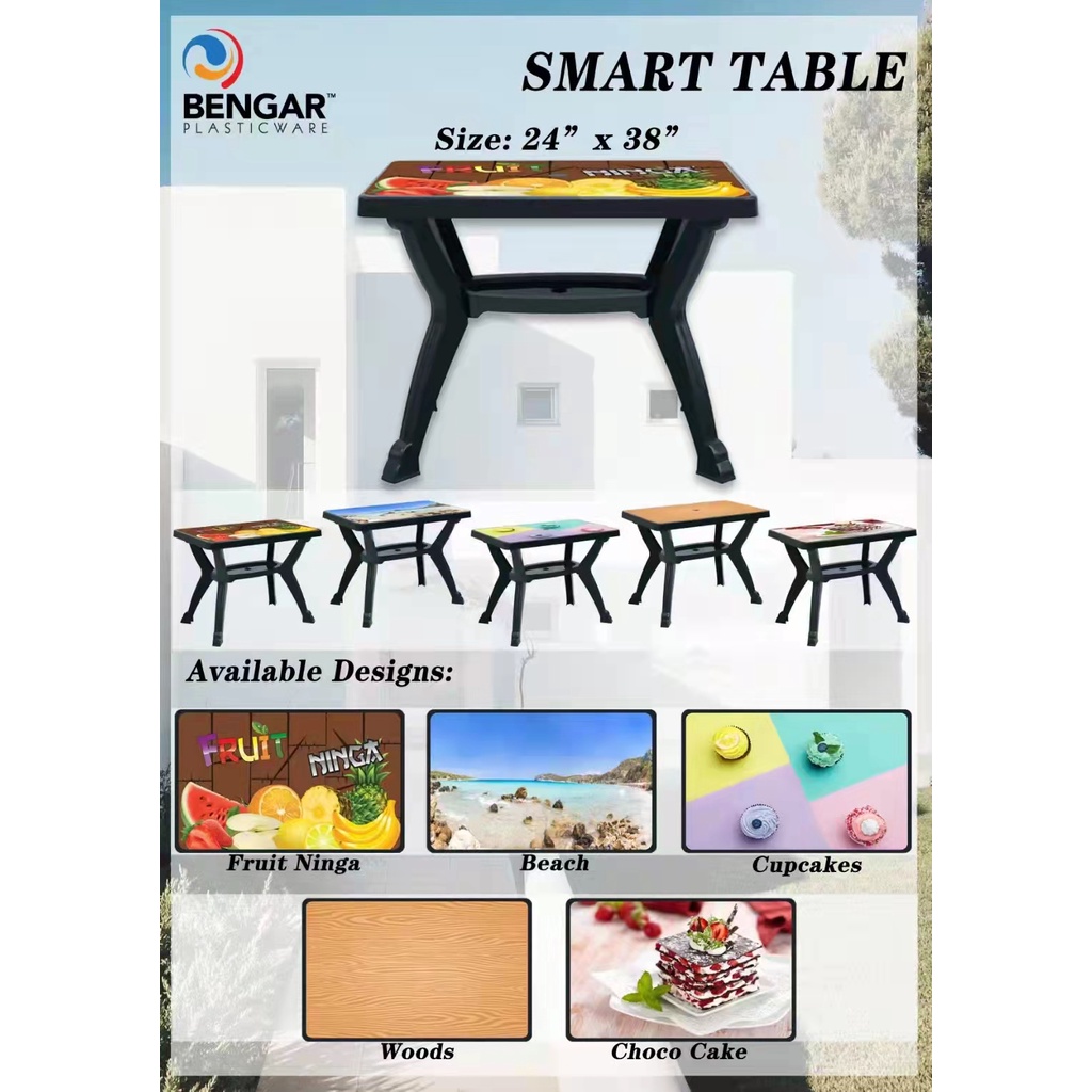 BENGAR PLASTICWARE PORTABLE TABLE SMART TABLE with Umbrella hole Size