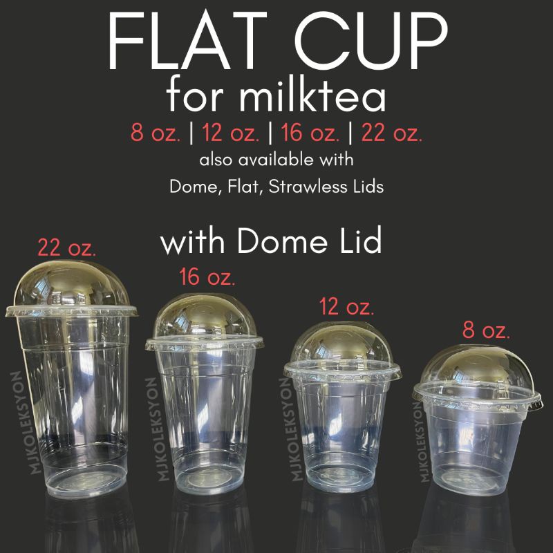 50pcs Plastic Cups with Lids Set 95mm for Milktea Lemonade Iced Coffee