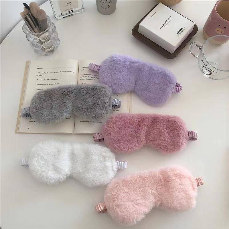 Plush Eye Mask Cute Breathable Sleeping Mask Comfortable Overnight
