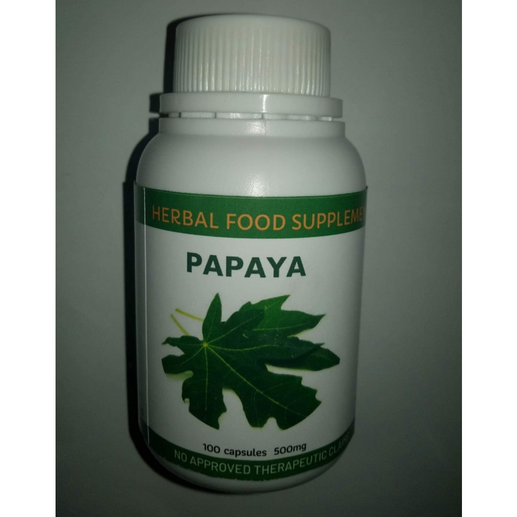 Papaya Capsules 500mg 100pcs. Shopee Philippines