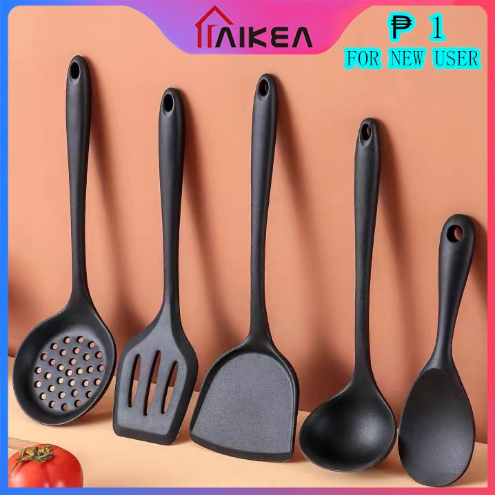 Silicone Kitchen Utensil set Non stick Utensils Cooking Tool Spoon Soup Ladle Turner Spatula