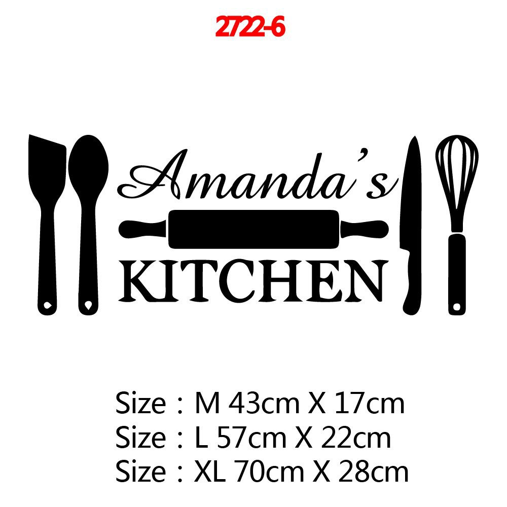 Diy Custom Name Kitchen Wall Stickers Home Decoration Accessories For Kitchen Decoration Wall