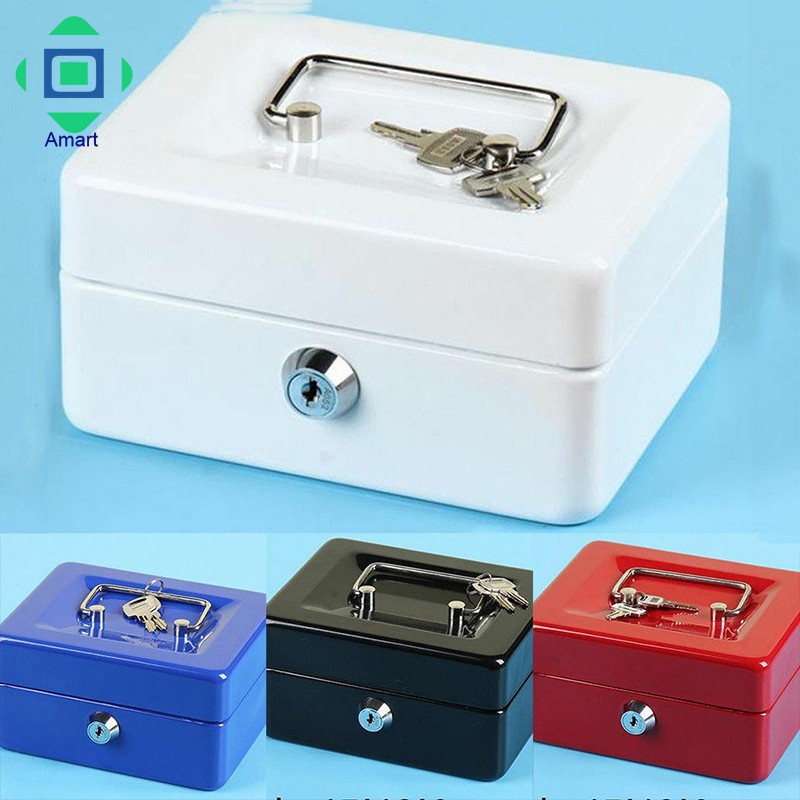 home lifeLockable Cash Box Deposit Slot Cash Money Box Safe Portable