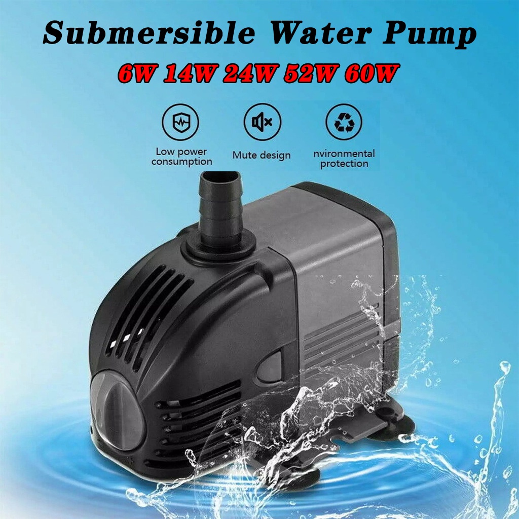 6W 14W 24W 52W 60W Submersible Aquarium Water Pump for Aquarium Fish