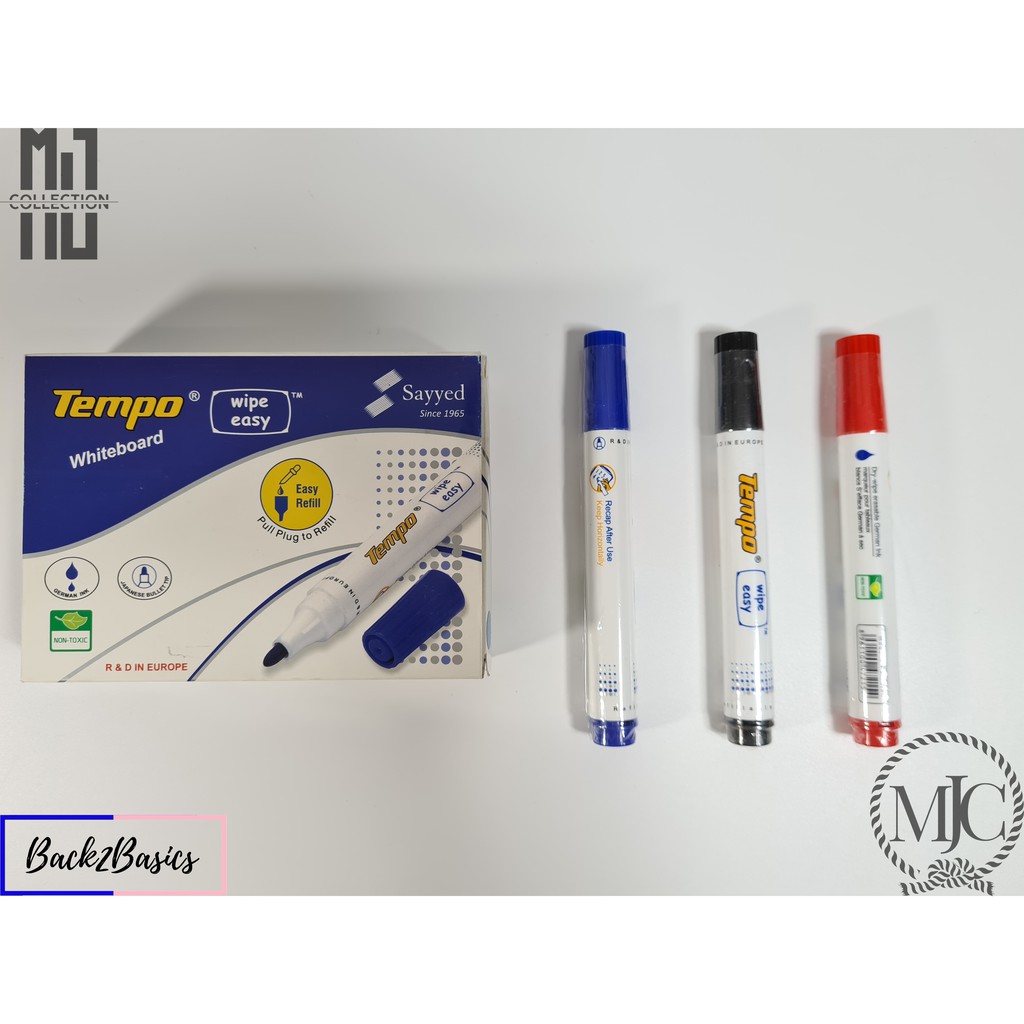 Tempo Refillable Whiteboard Marker German Ink (12 pcs) Shopee Philippines