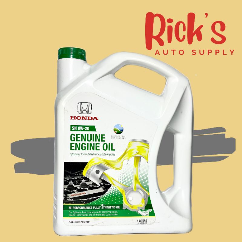 Honda Fully Synthetic Genuine Engine Oil SN 0W20 4Liters Shopee