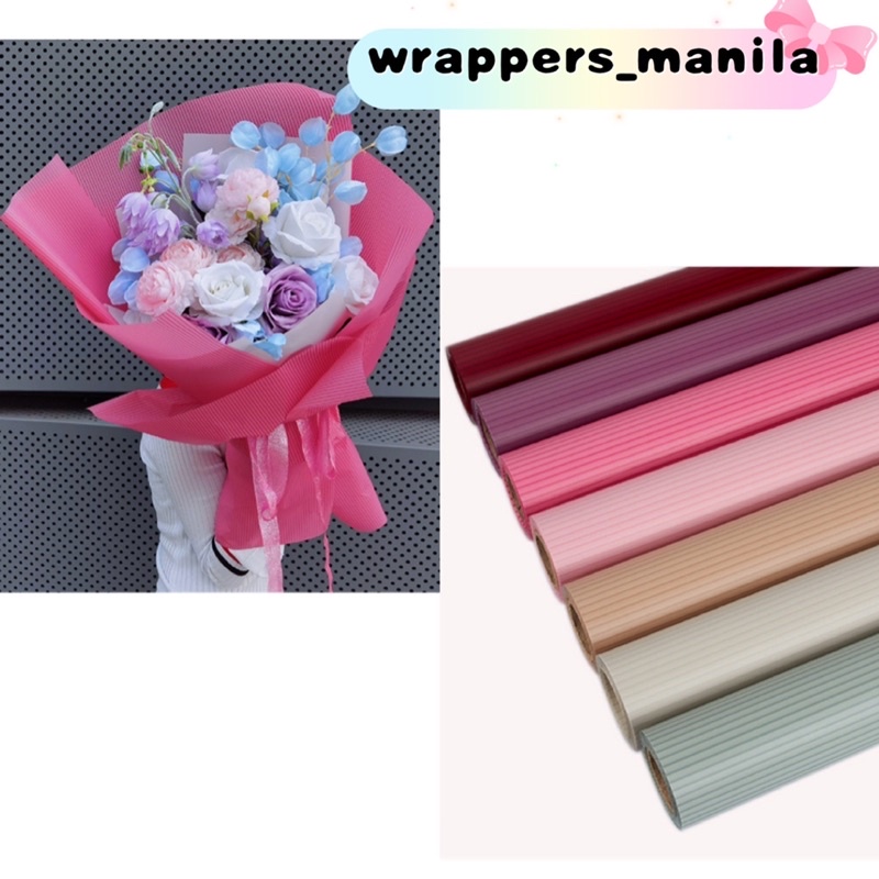 20pcs Stripes Design Wrapper Bouquet Wrapping Material (Waterproof 