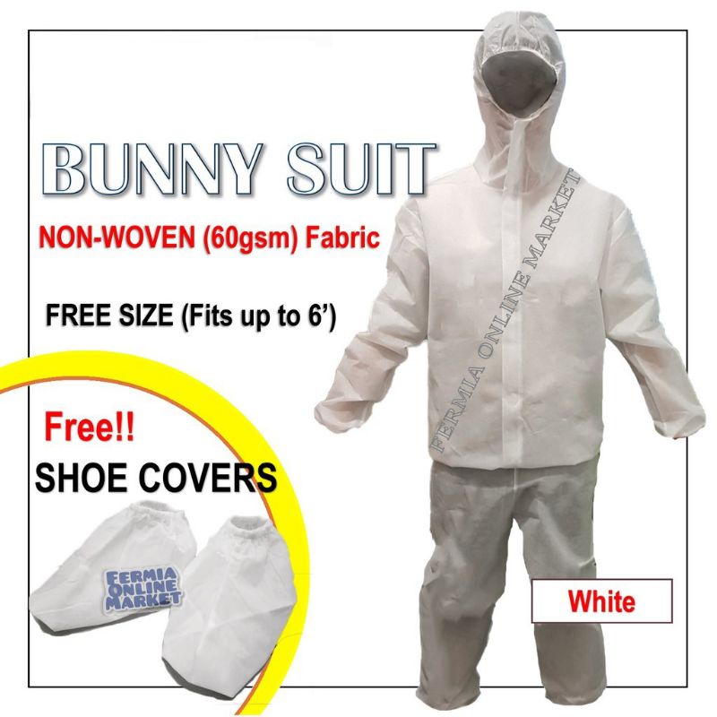 PPE BUNNY SUIT [Nonwoven 60gsm Disposable] Shopee Philippines