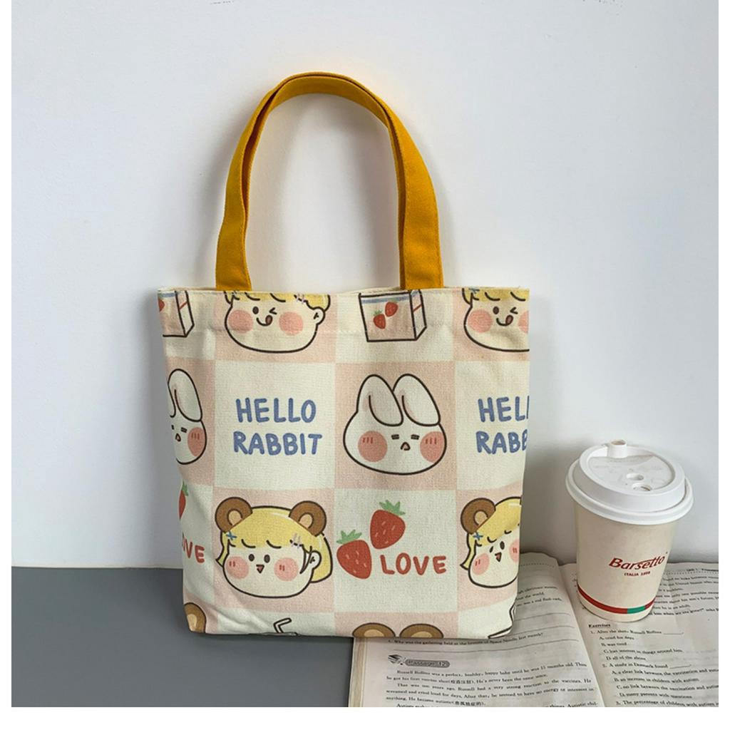 Canvas Tote Bag Shopping Bag Small Cloth Bag Lunch Box Bag Shopee