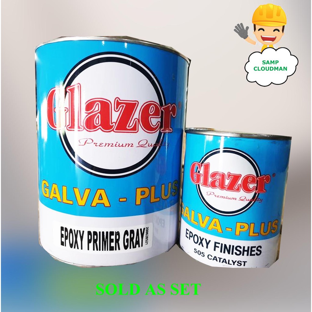 Glazer Epoxy Primer Gray/ Red with Catalyst/Hardener 1 Liter 1L Quart