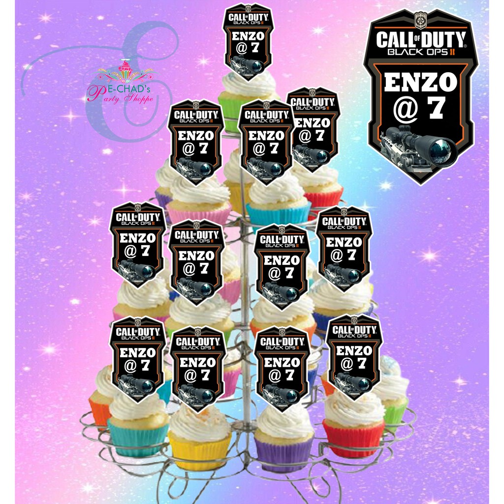 Call of Duty Theme Cupcake Topper Customize Name (12pcs./pack) Shopee