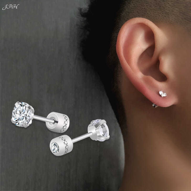 【JP4】1Pair Titanium Stainless Diamond Earrings For Men Women JP4 Shopee Philippines