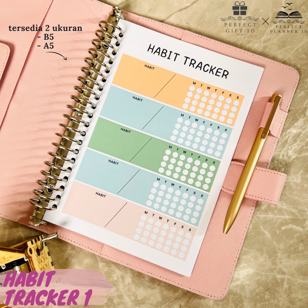 Habit Tracker Planner, Health Habit Planner, Fill Binder, Paper Binder