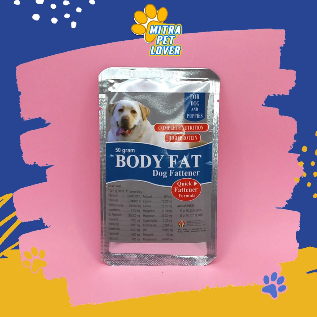 Dog Fattening VITAMIN BODY FAT CAT DOG 50 GR FATTENER BODYFAT