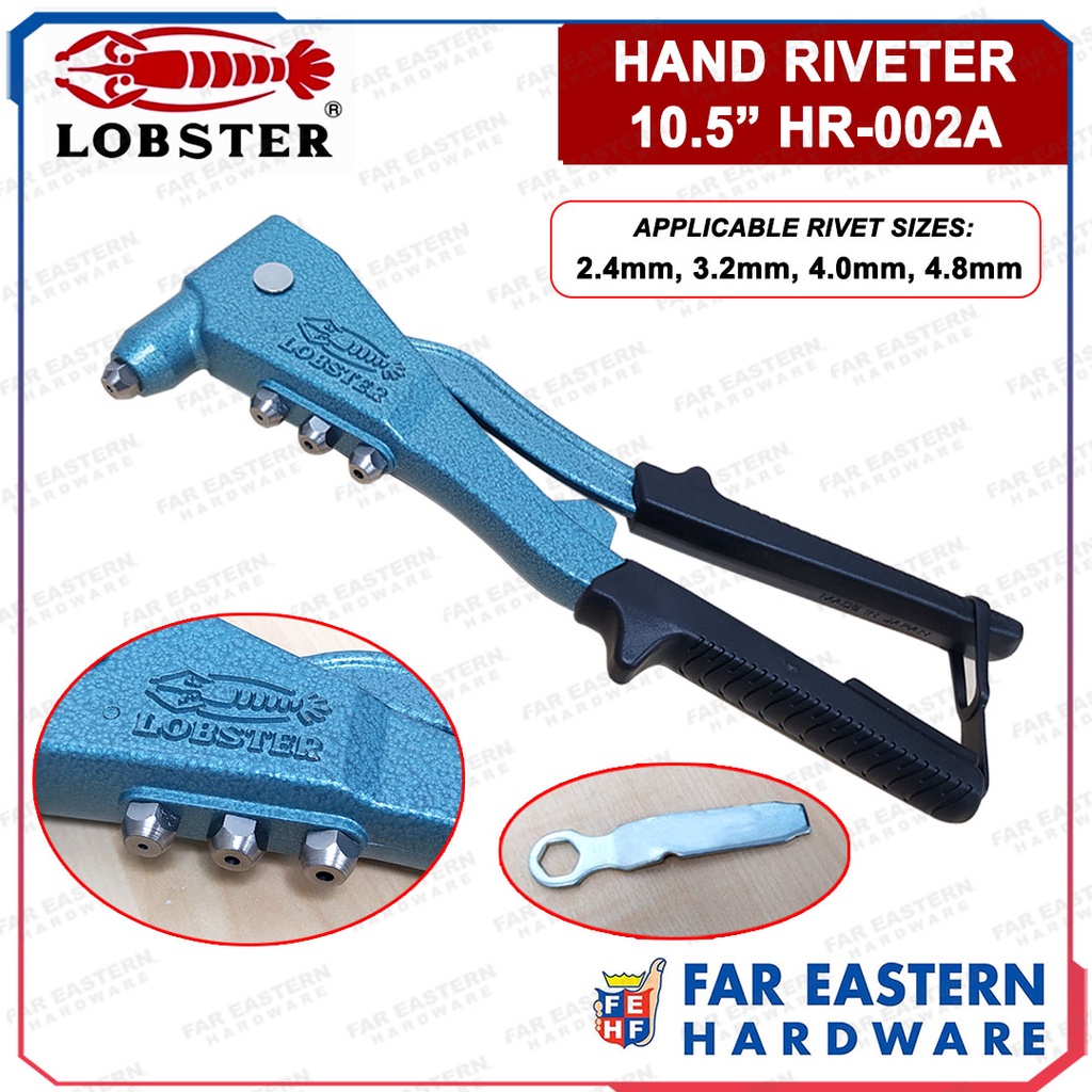 LOBSTER Hand Riveter for Blind Rivets 10.5" HR002A Made in Japan