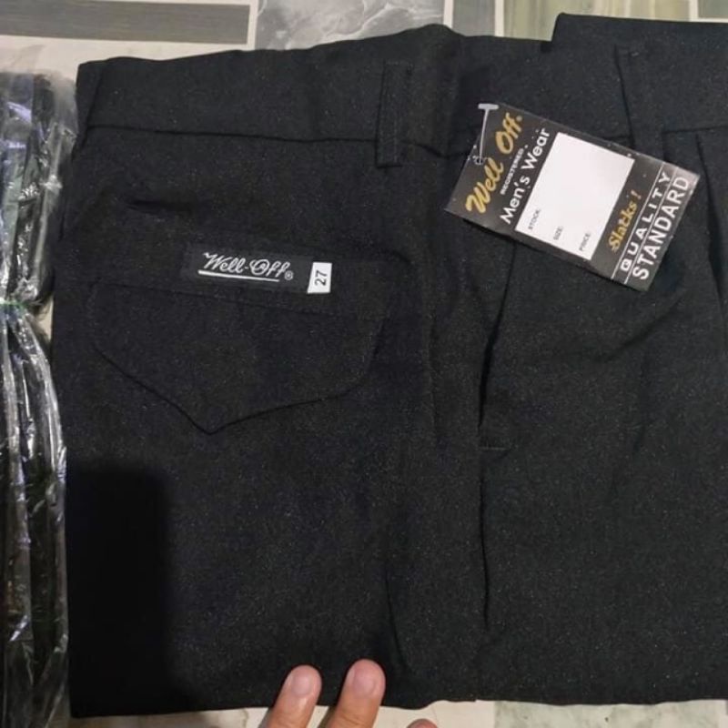 WELL OFF PANTS FOR MEN SCHOOL UNIFORM BLACK KAKIE NAVY BLUE Shopee