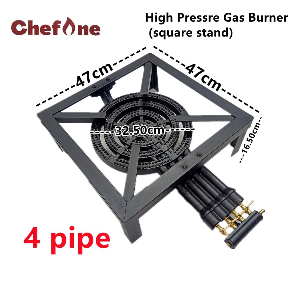 ChefOne C50SQ Cast Iron High Pressure Gas Burner 3 Pipe 4 Pipe ( Square