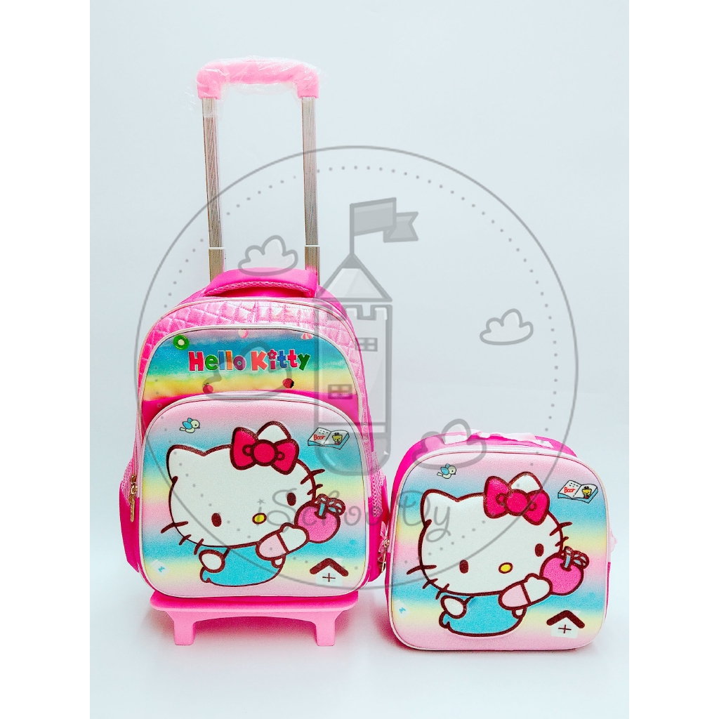 iSchoolDy Hello Kitty Removable Trolley School Bag Set Shopee Philippines