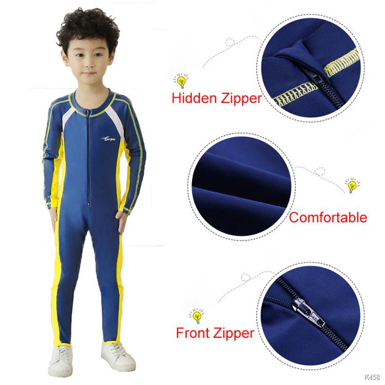 HIKAYA swimwear for kids, boys full body swimsuit quick dry, rash guard