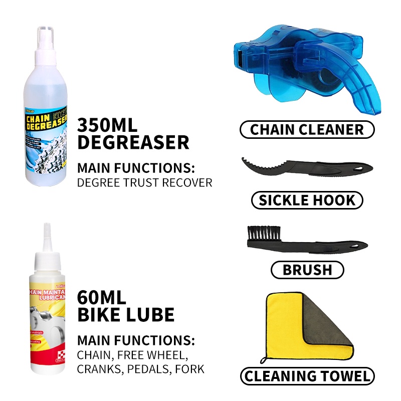 LONGGO 350ml Degreaser for Bike Chain Cleaner Rust Remover kit and bike