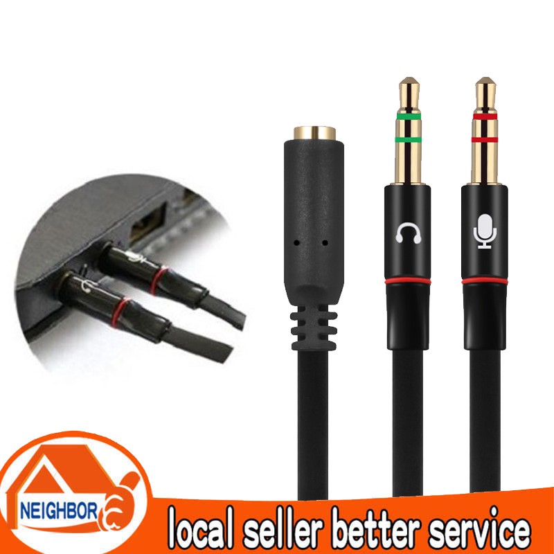 【In Stock】2 in 1 3.5mm Audio Extension Cable Headphone Splitter Female