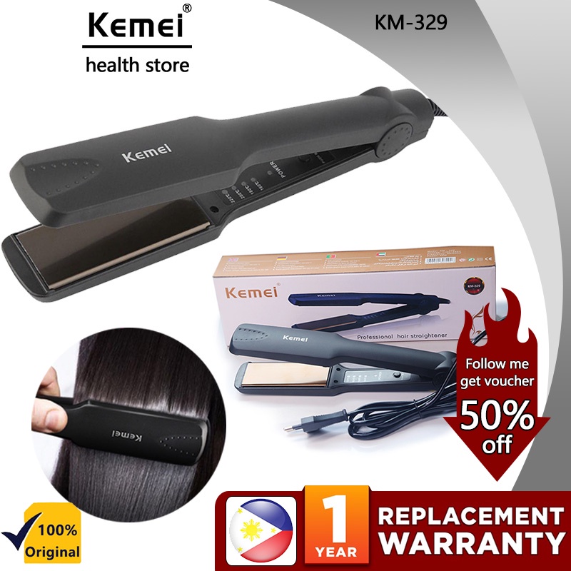 KEMEI KM329 Hair Straightener Flat Iron With Fast Warmup Thermal