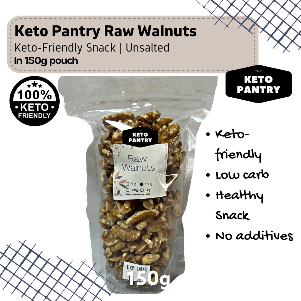 Keto Pantry Raw Walnuts Low Carb Pack Healthy Snack (SMALL PACKS
