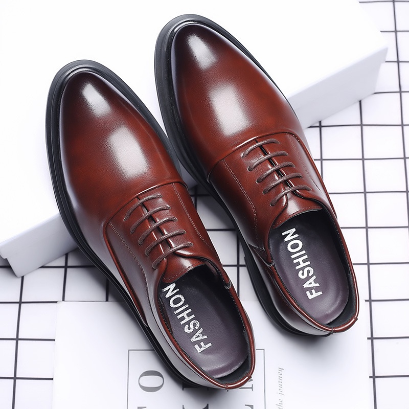 Fashion Casual Leather Shoes British Pointed Toe Business Formal Men's