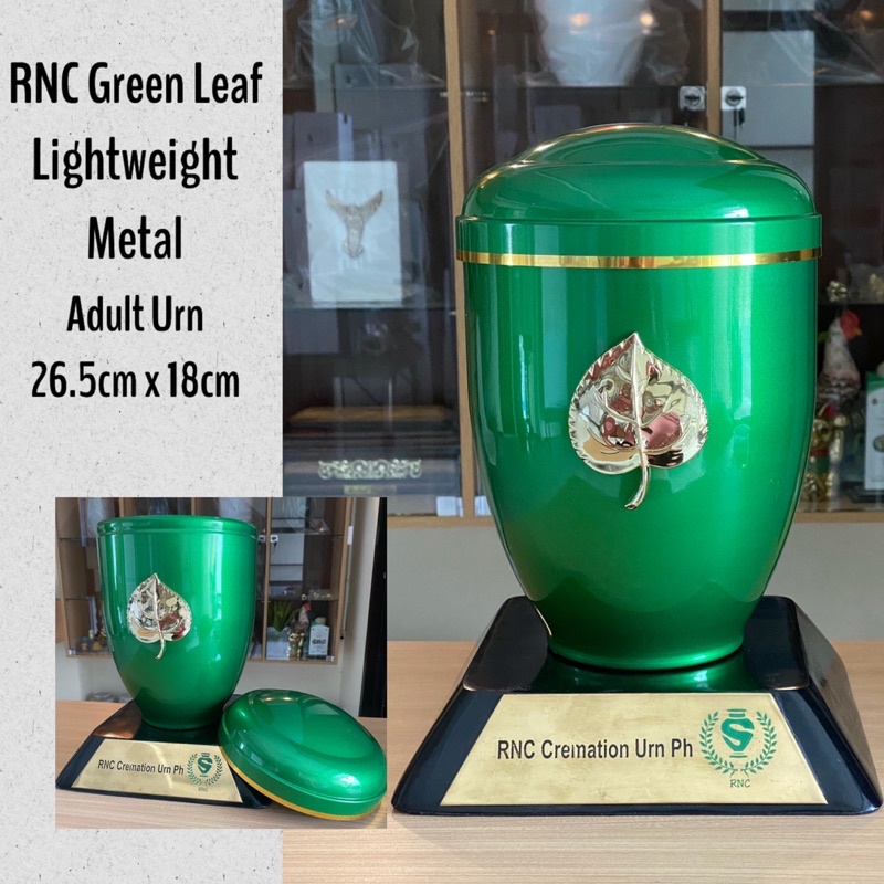 FREE SHIPPING !! Green Lightweight Metal Cremation Urn for Ashes