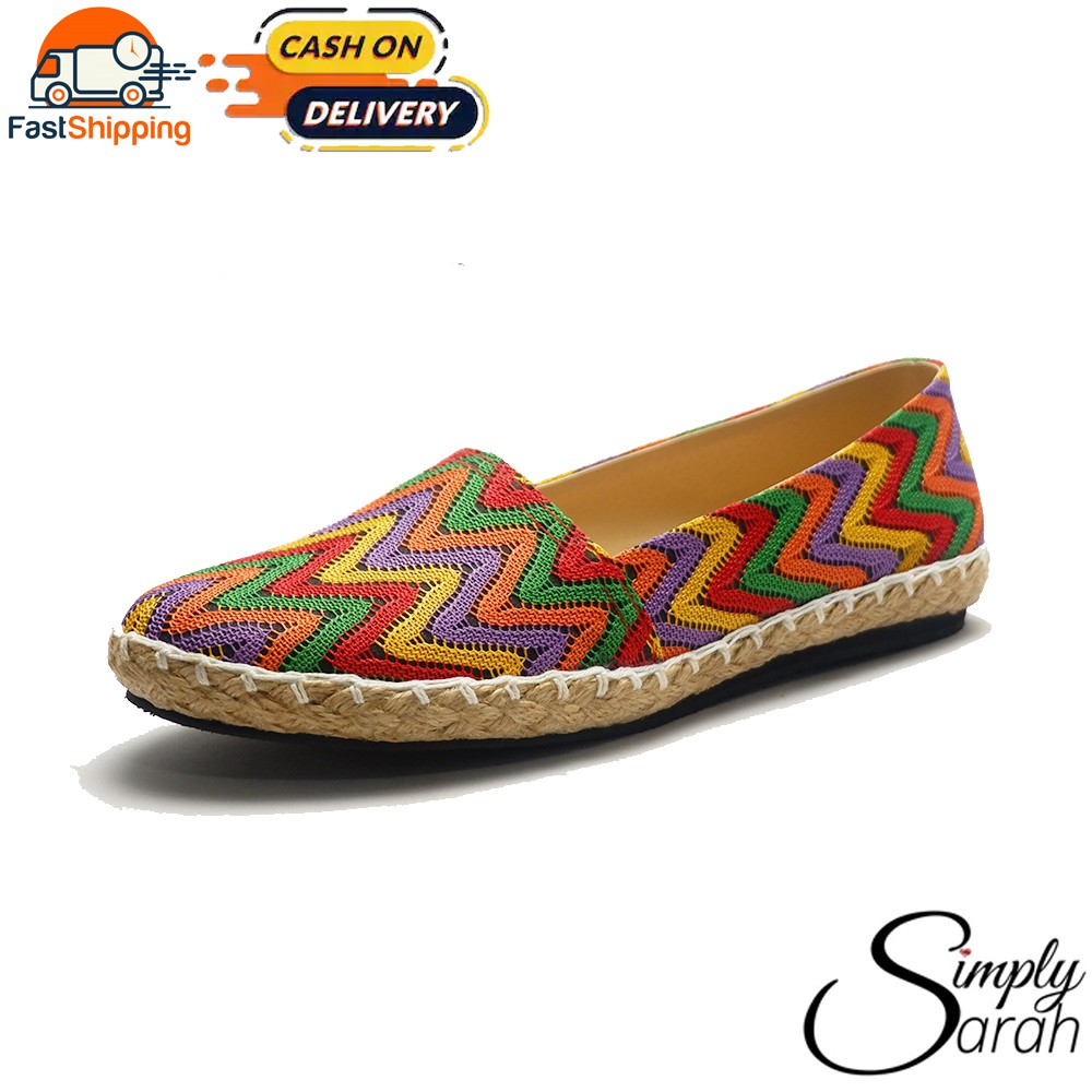 Marikina Made Maya Canvas Zigzag Pattern Espadrille Flat Shoes for