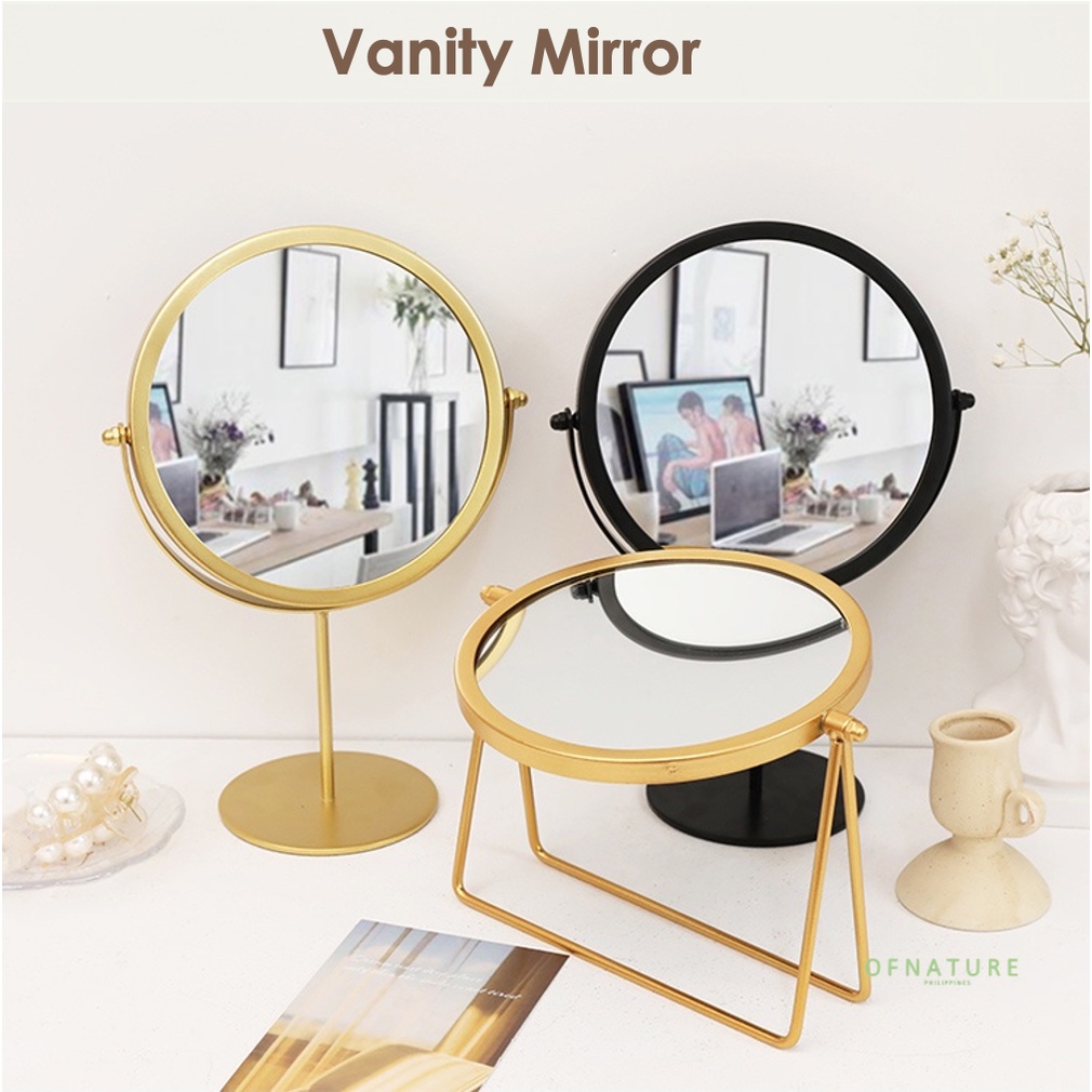 OFNATURE Makeup Mirror Vanity Mirror Iron Tabletop Dressing Table