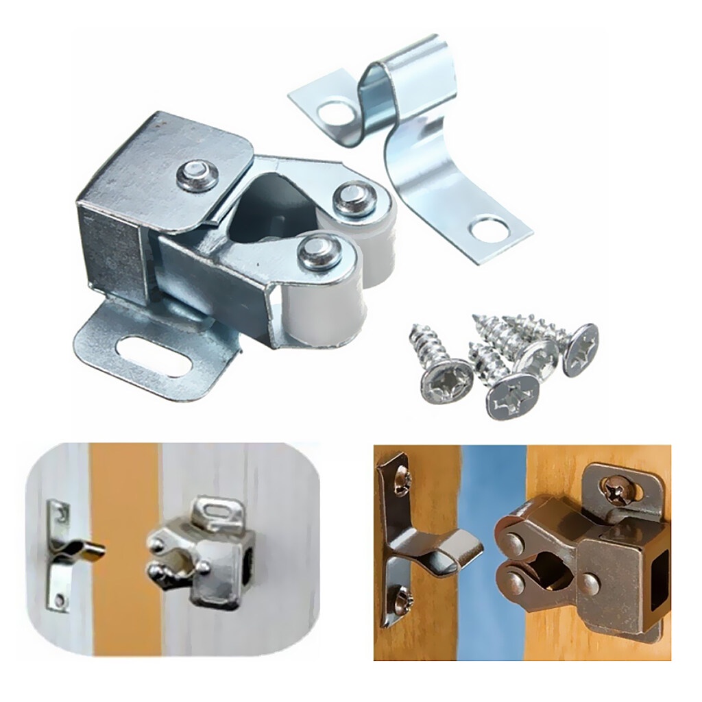 ROLLER CATCHES Door Catch for Cupboard Double Roller Latch,Plated