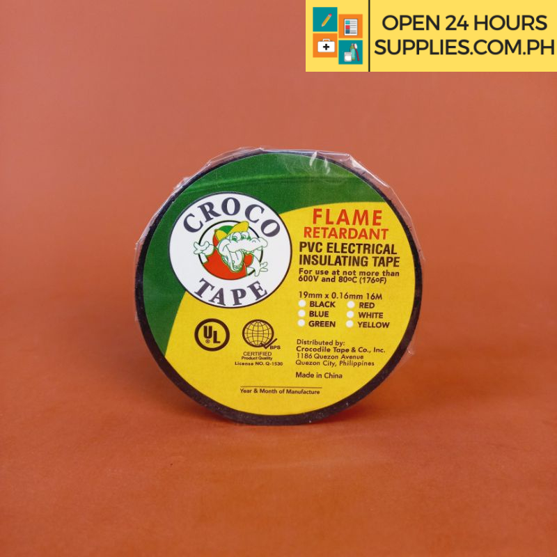 Croco Pvc Electrical Tape 3/4 Inch By 16M Black Insulating tape