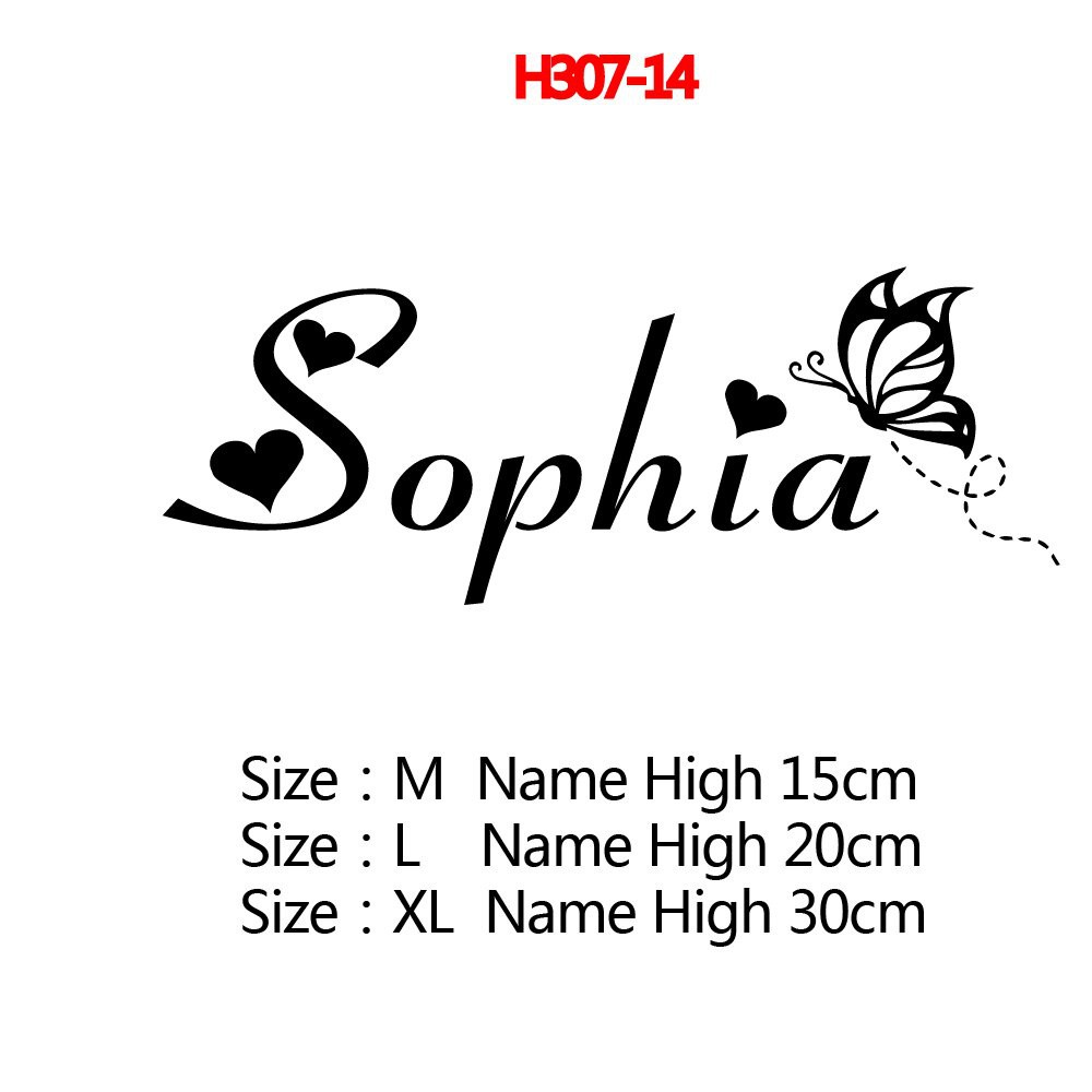 Personalized Custom Name Butterfly Wall Sticker Wallpaper For Nursery