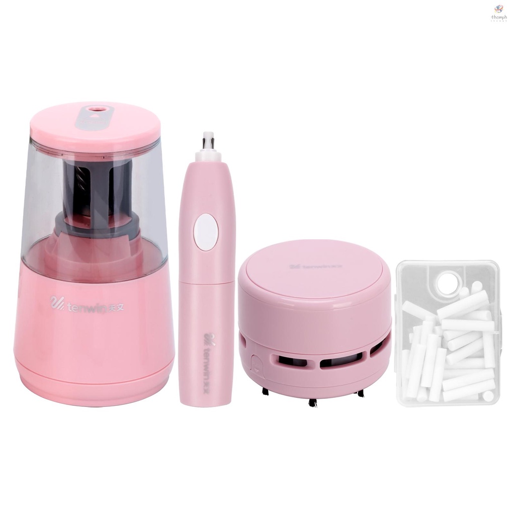 [TTHP] tenwin Electric Pencil Sharpener Eraser Vacuum Cleaner Set