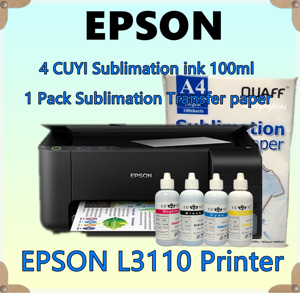 EPSON L3110 Printer ALL PACKAGE(003 Original ink/CUYI Dye ink/CUYI