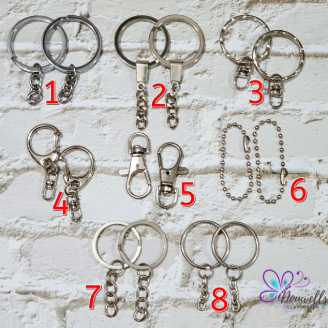 10pcs KEYCHAIN RINGS HOOKS KEY CHAIN BALLCHAIN METAL FINDINGS 10Pcs Per