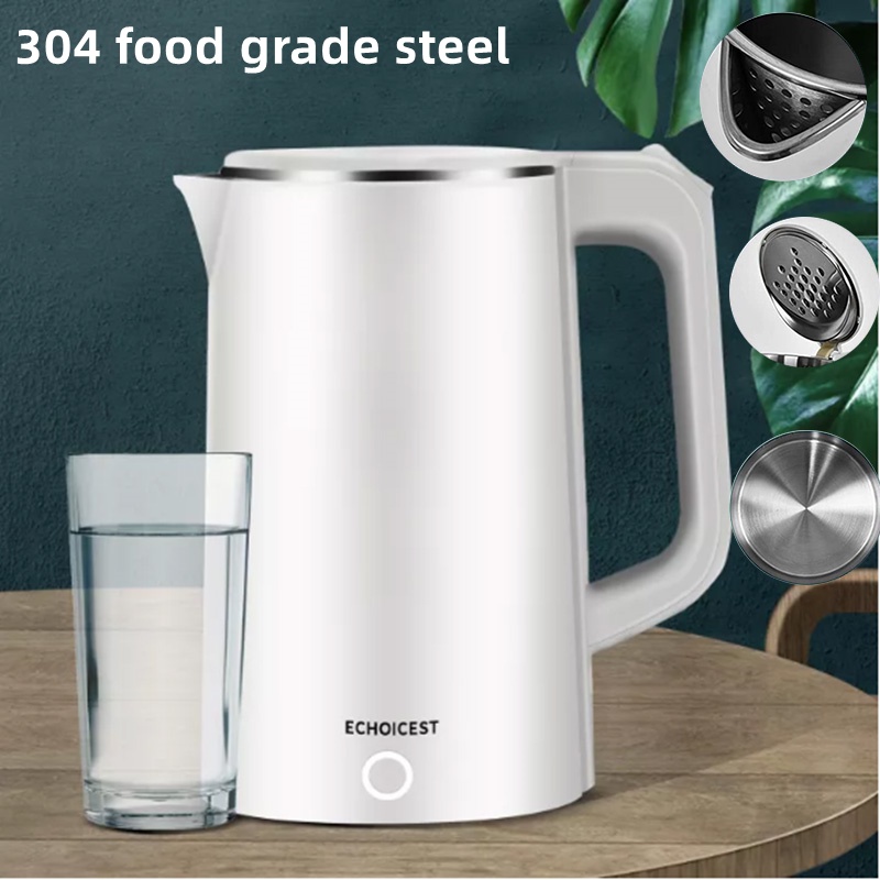 Stainless steel electric kettle 2.3L double layer antiscalding