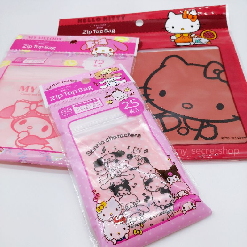 Sanrio Hello Kitty Melody Zip Top Bag Cute Ziplock Packing Bag Shopee