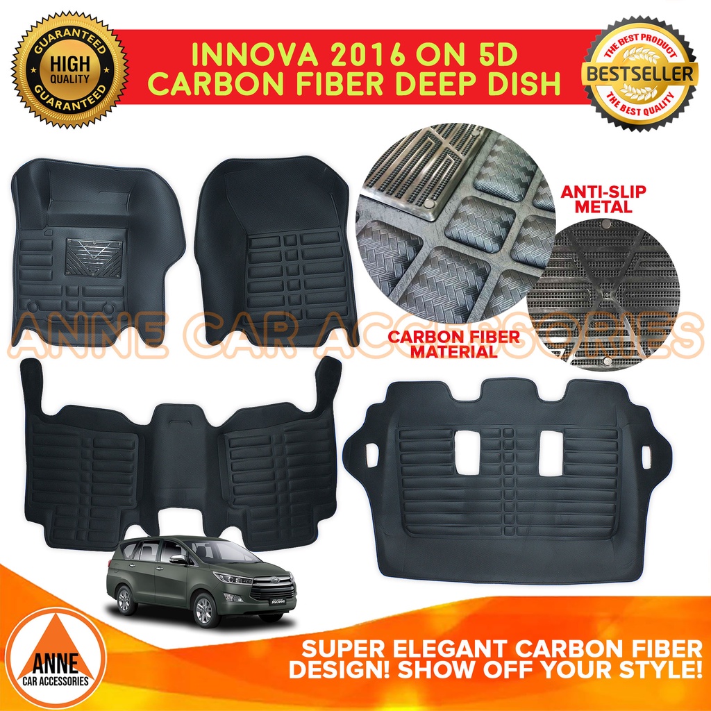 5D / TPE Car Deep Dish Matting for Toyota Innova 2016 2023 OEM